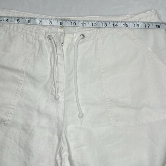 J Jill 100% White Linen Drawstring Pants - Picture 11 of 14